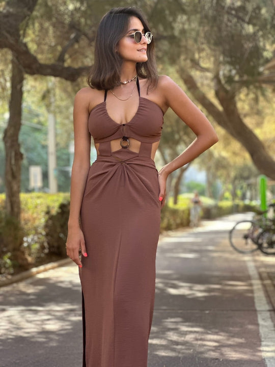 שמלת מאליבו - חום