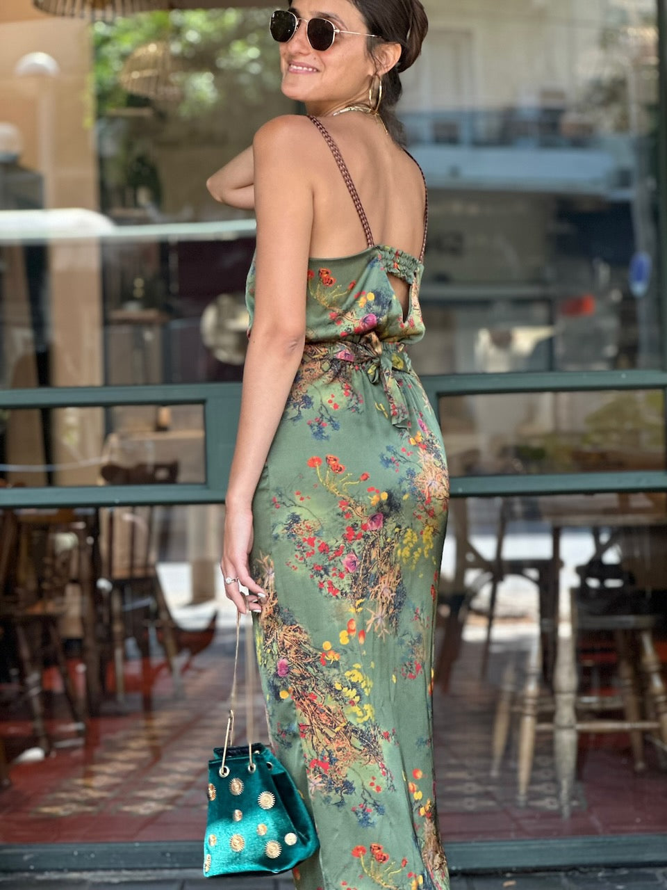 חצאית מקסי ונוס - ירוק זית