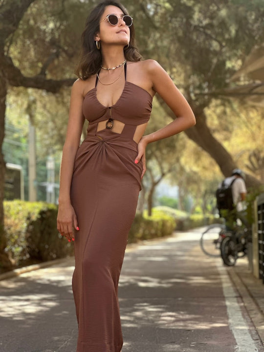 שמלת מאליבו - חום