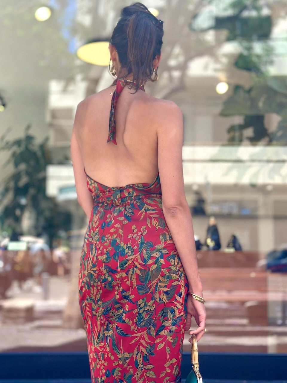 חצאית פלמה - אדום עלים