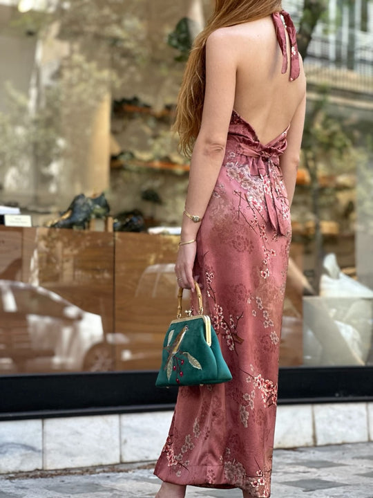 חצאית מקסי ונוס - ורודה