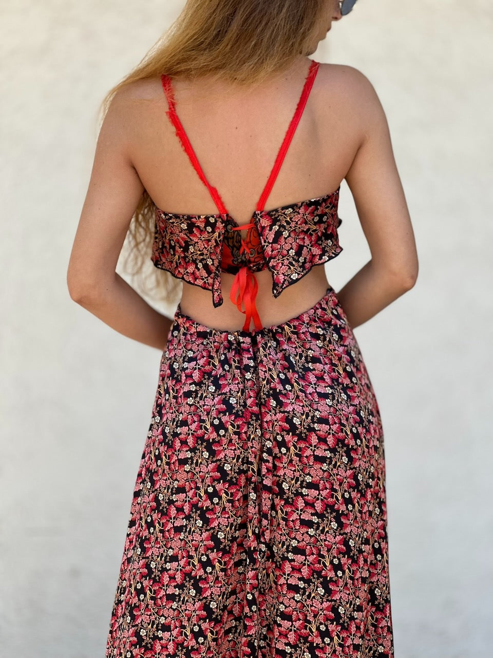 שמלת כרמן - ורוד שחור