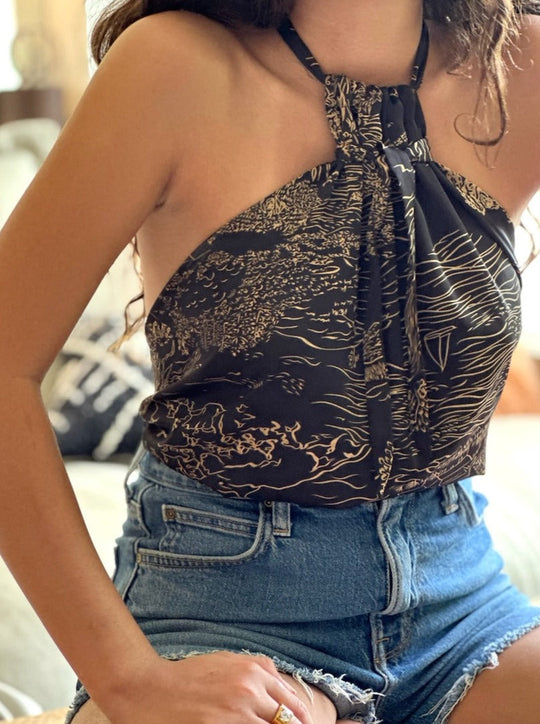 טופ קירה - שחור מצויר