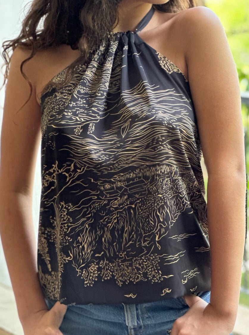 טופ קירה - שחור מצויר