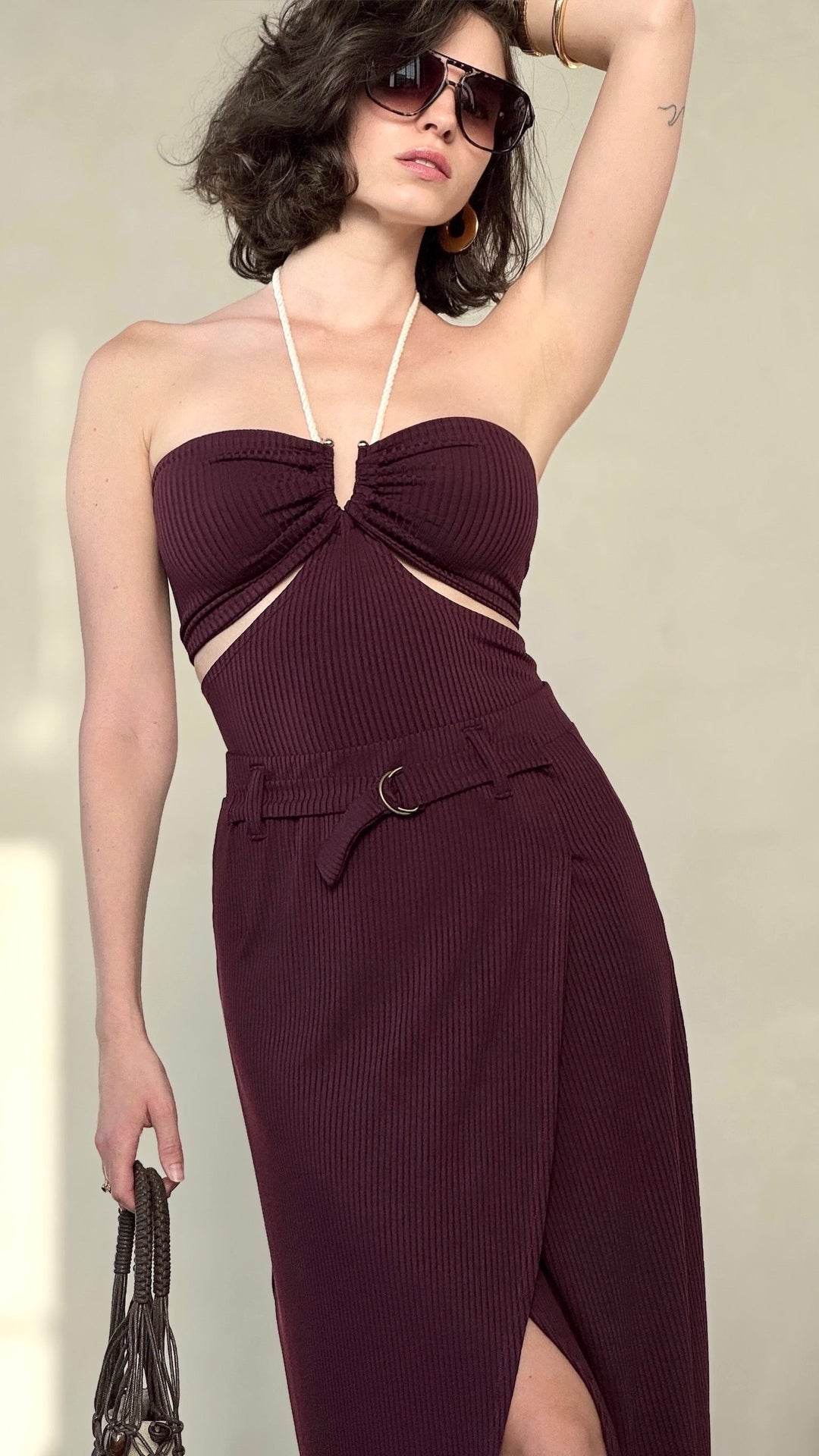 חצאית אלכס - סגול חציל