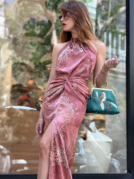 חצאית מקסי ונוס - ורודה