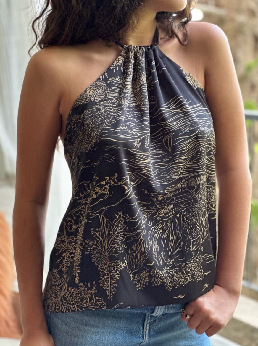 טופ קירה - שחור מצויר