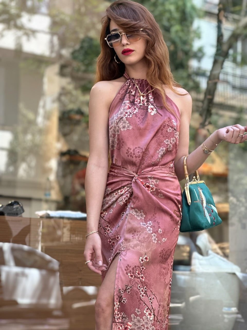 חצאית מקסי ונוס - ורודה