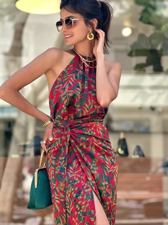 חצאית פלמה - אדום עלים