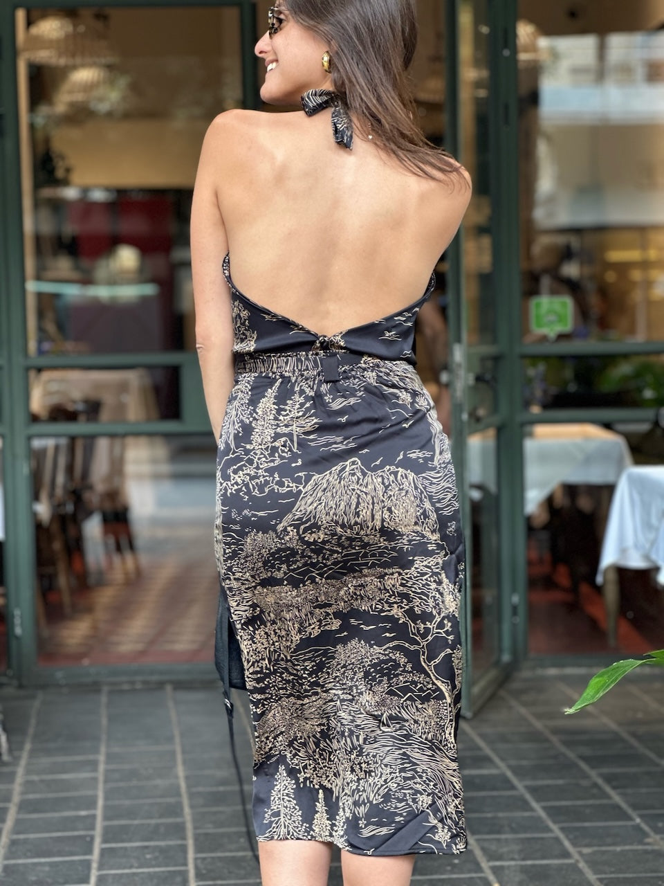 חצאית פלמה - שחור מצויר