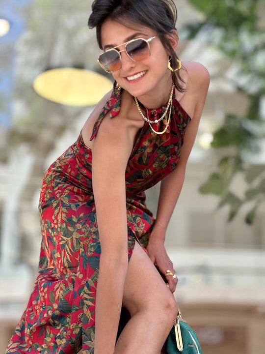 חצאית פלמה - אדום עלים