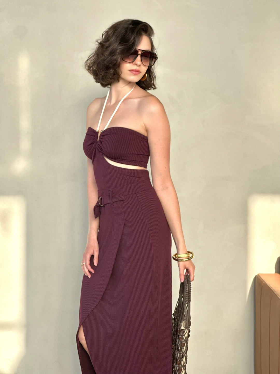 חצאית אלכס - סגול חציל