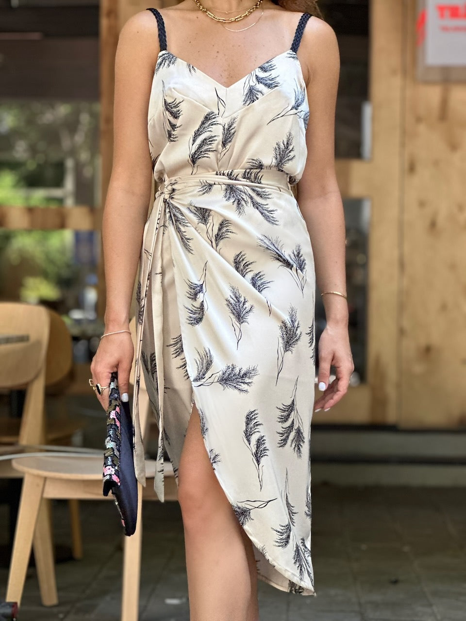 חצאית פלמה - שמנת פרינט ענפים