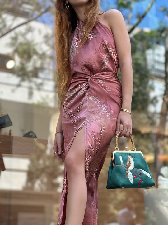 חצאית מקסי ונוס - ורודה