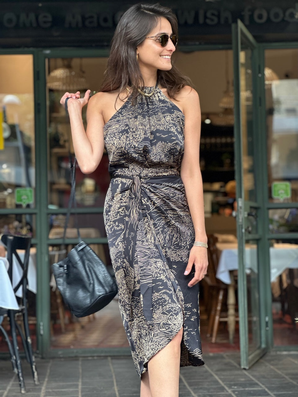 חצאית פלמה - שחור מצויר