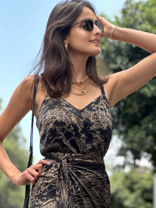 גופיית אתנה - שחור מצויר