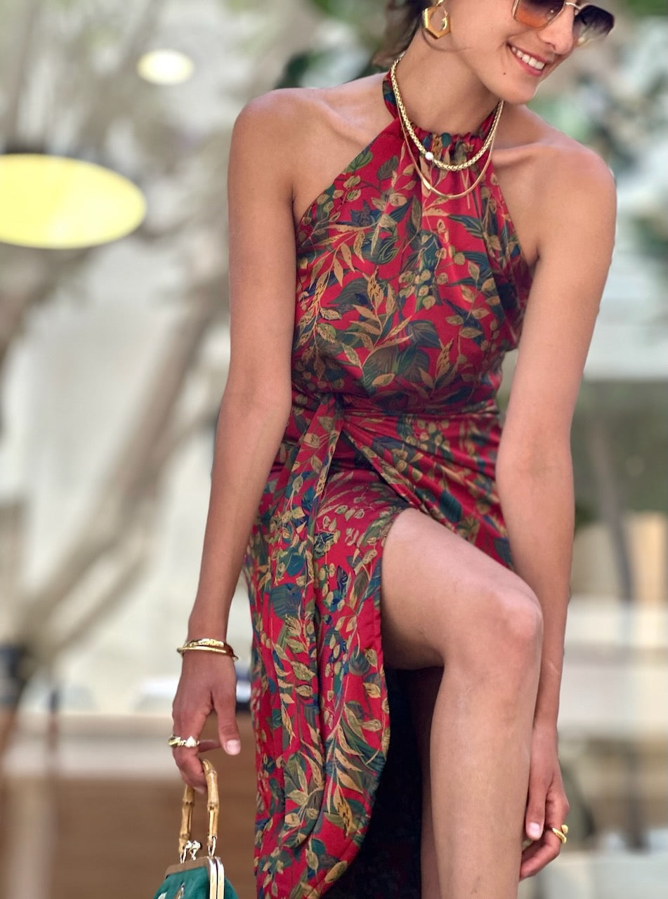 חצאית פלמה - אדום עלים