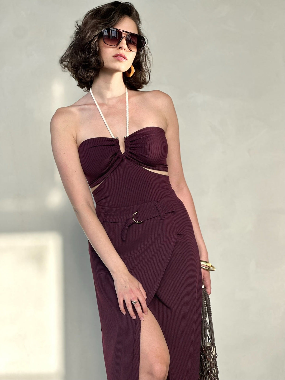 חצאית אלכס - סגול חציל