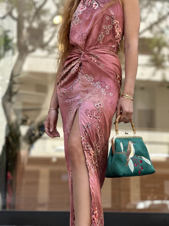 חצאית מקסי ונוס - ורודה