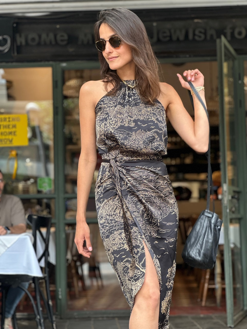 חצאית פלמה - שחור מצויר