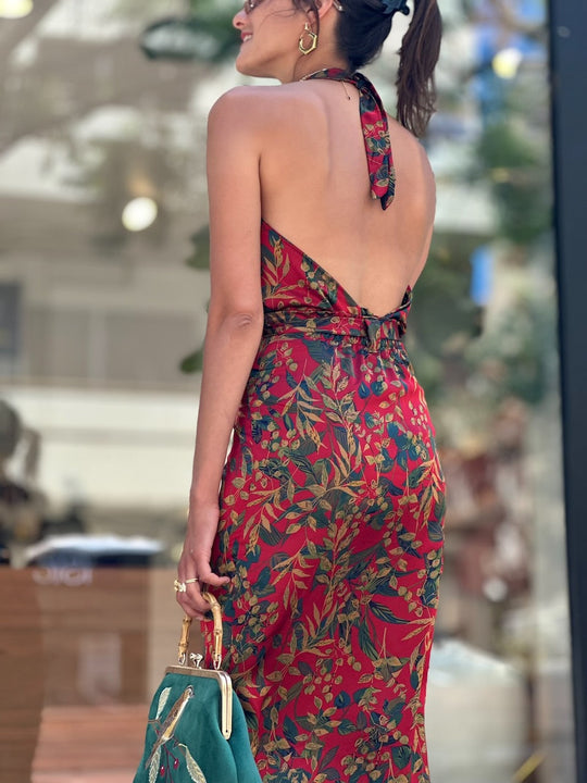 חצאית פלמה - אדום עלים