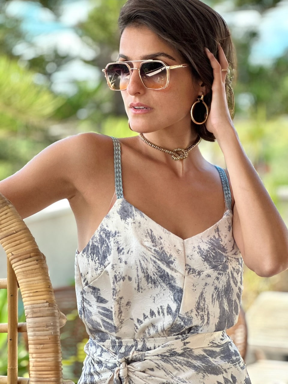 גופיית אתנה - שמנת כחול