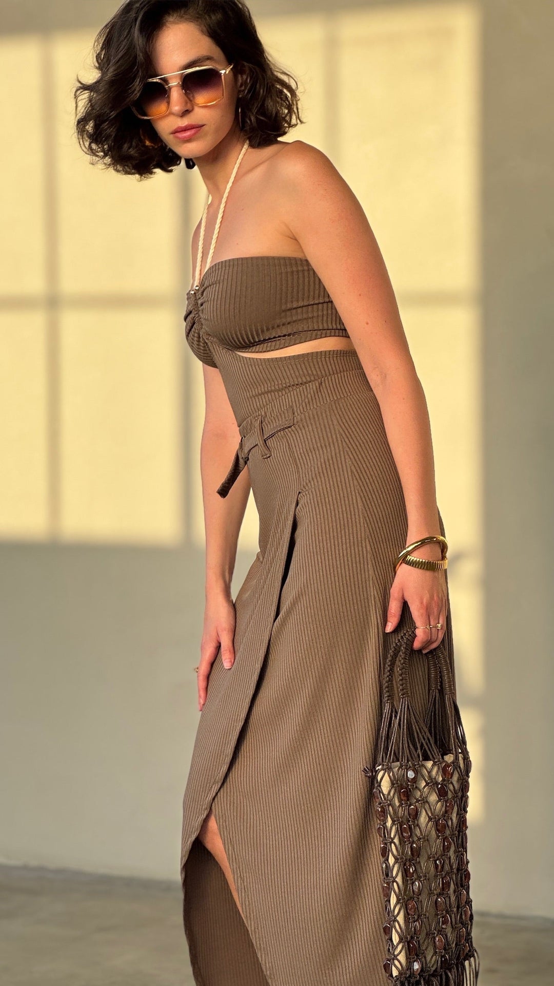 חצאית אלכס - מוקה זית