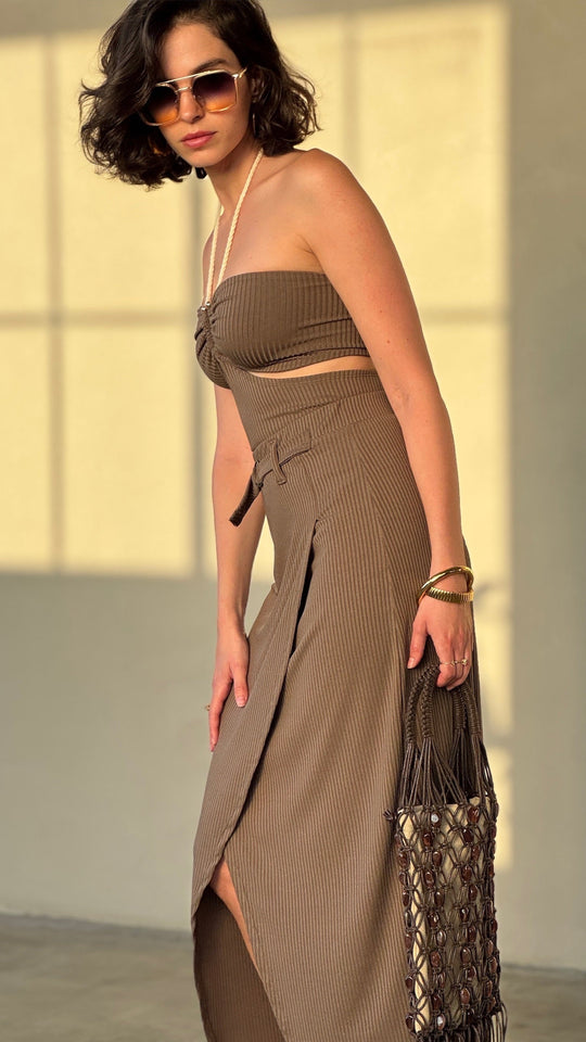 חצאית אלכס - מוקה זית