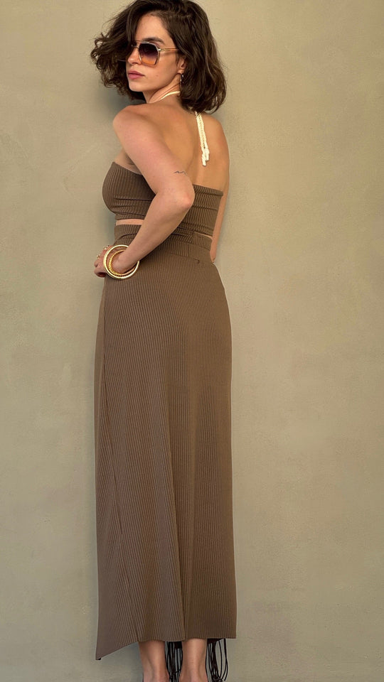 חצאית אלכס - מוקה זית